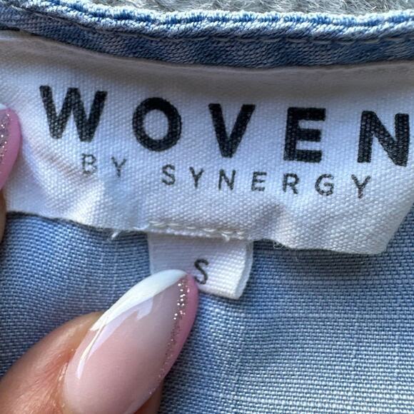 Woven by Synergy Soft Denim Blue Romper Sz S - Picture 6 of 9